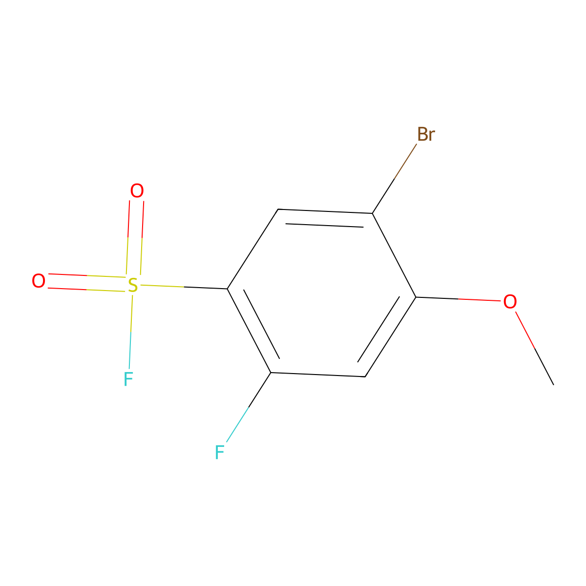 5-Bromo-2-fluoro-4-methoxybenzene-1-sulfonyl fluoride molecular structure, CAS 2648941-14-2