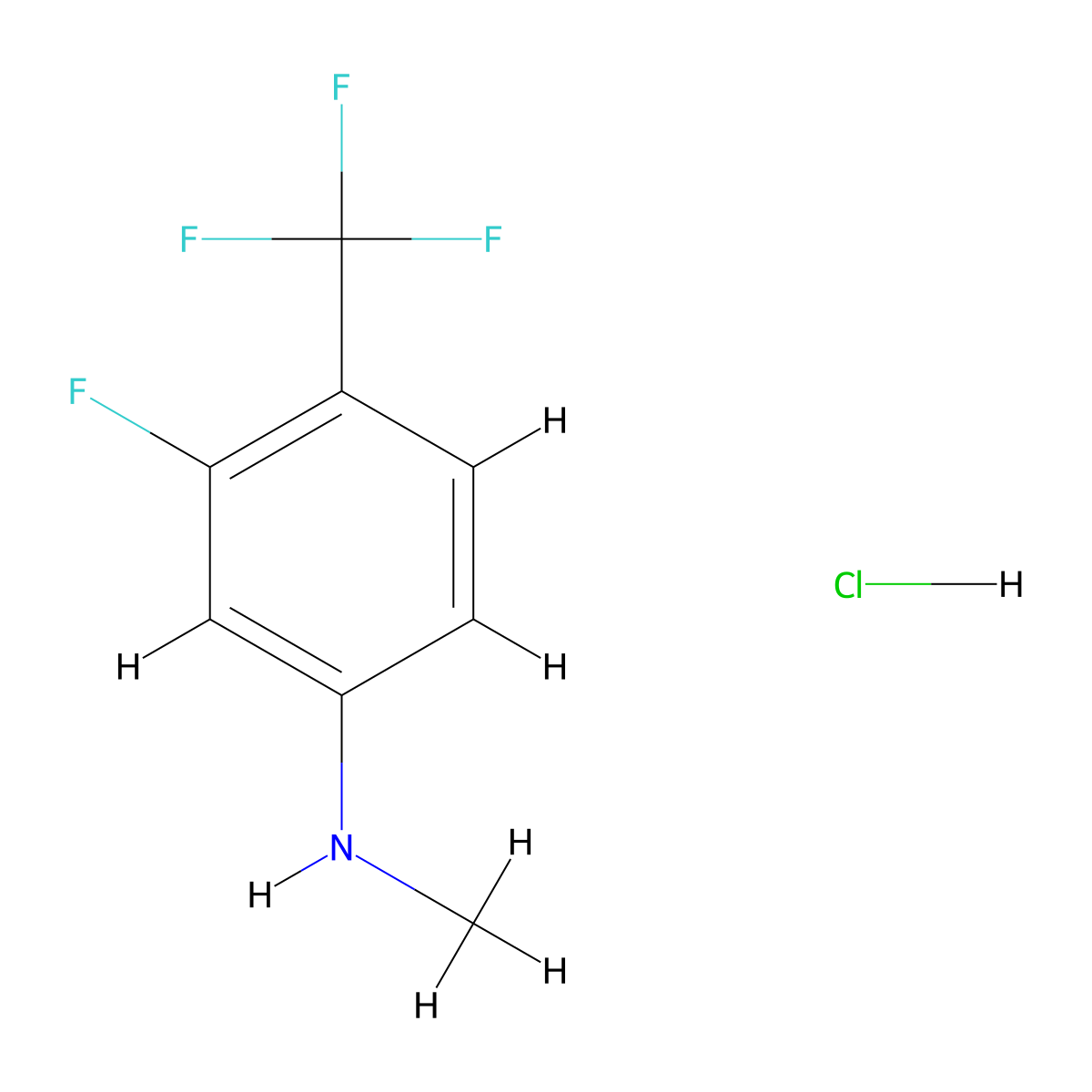 3-fluoro-N-methyl-4-(trifluoromethyl)aniline hydrochloride molecular structure, CAS 2648941-18-6