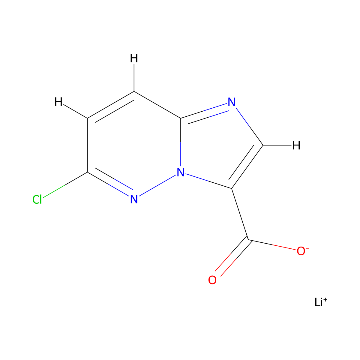 Lithium(1+) 6-chloroimidazo[1,2-b]pyridazine-3-carboxylate molecular structure, CAS 2648941-19-7