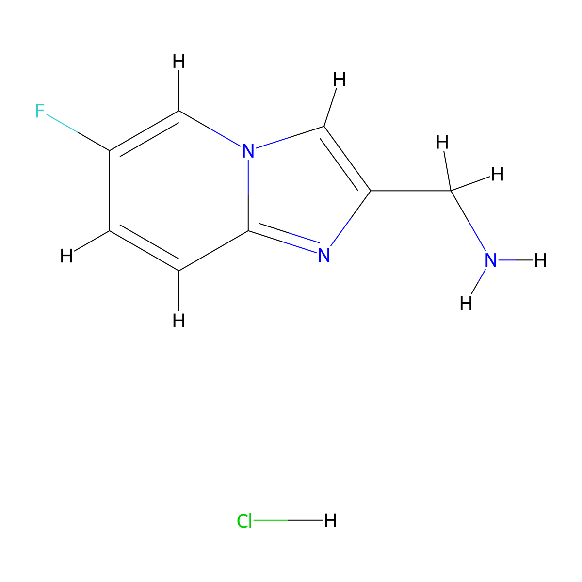 1-{6-Fluoroimidazo[1,2-a]pyridin-2-yl}methanaminehydrochloride molecular structure, CAS 2648941-28-8