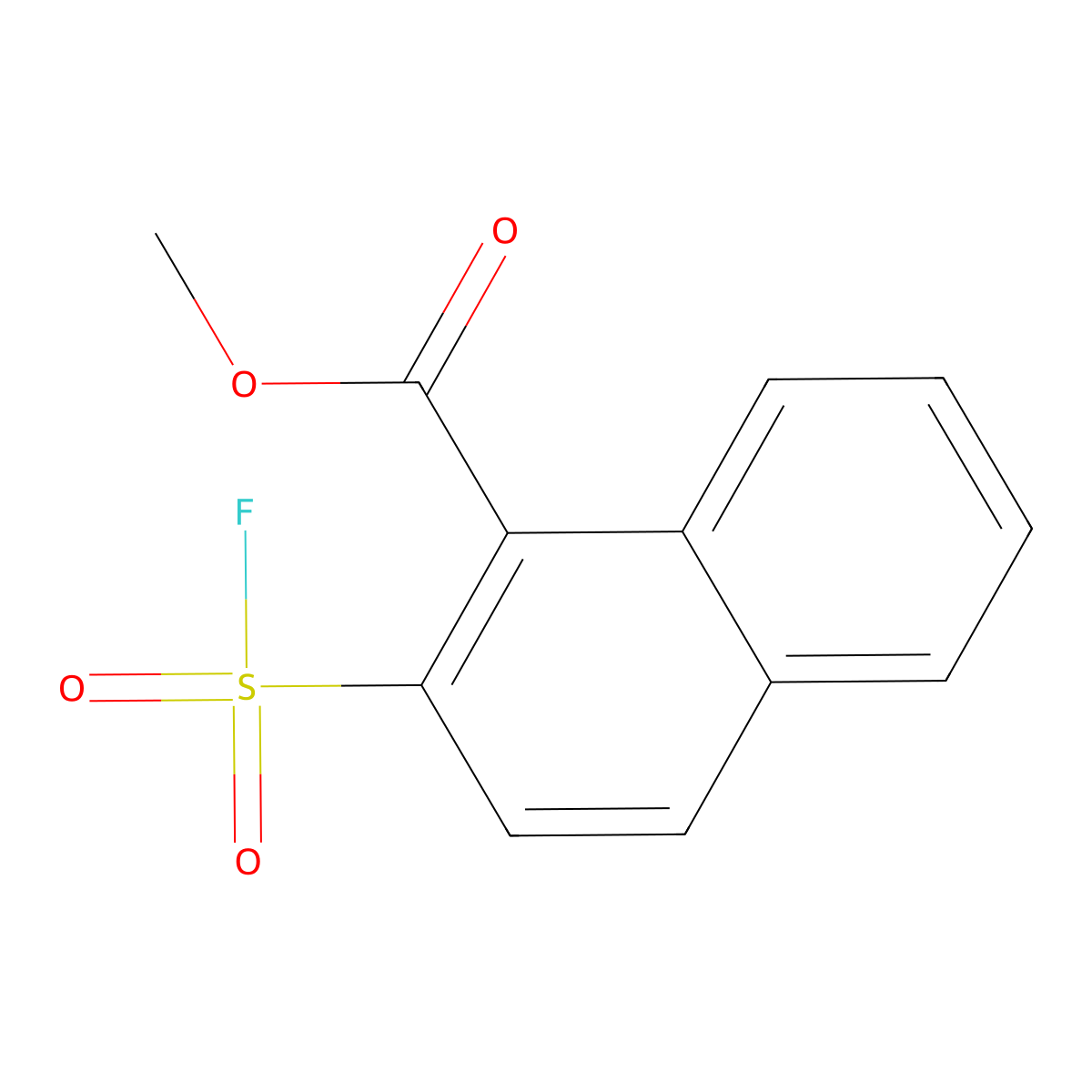 Methyl 2-(fluorosulfonyl)naphthalene-1-carboxylate molecular structure, CAS 2648941-29-9
