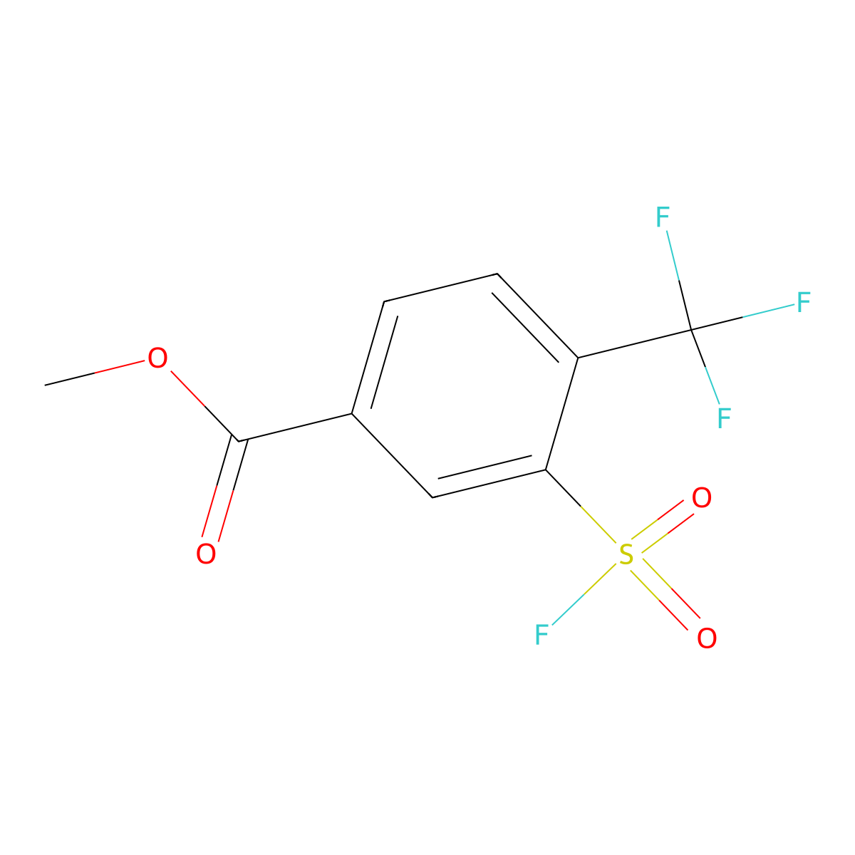 Methyl 3-(fluorosulfonyl)-4-(trifluoromethyl)benzoate molecular structure, CAS 2648941-32-4