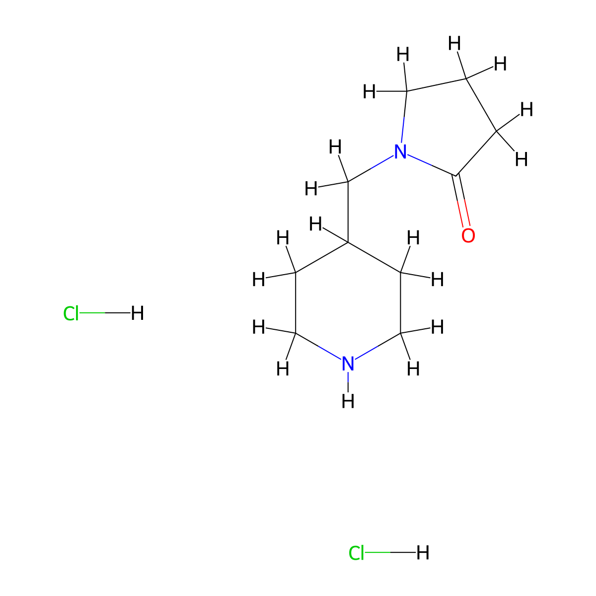 1-((Piperidin-4-yl)methyl)pyrrolidin-2-one dihydrochloride molecular structure, CAS 2648941-33-5