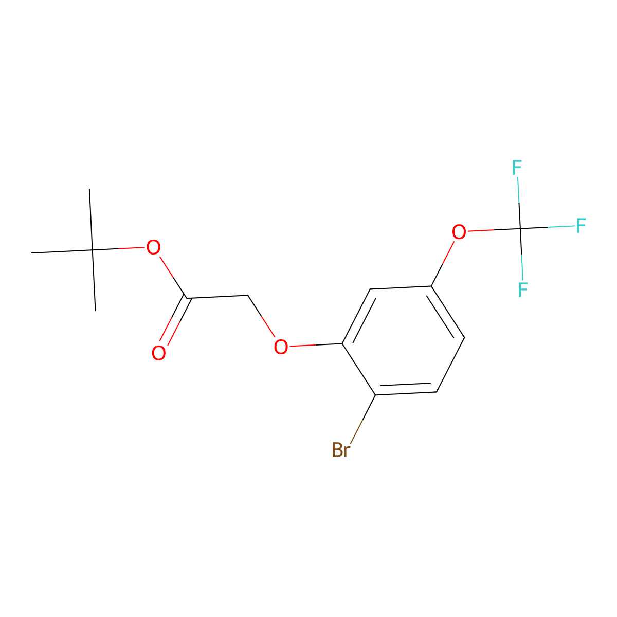 Tert-butyl 2-[2-bromo-5-(trifluoromethoxy)phenoxy]acetate molecular structure, CAS 2648941-34-6