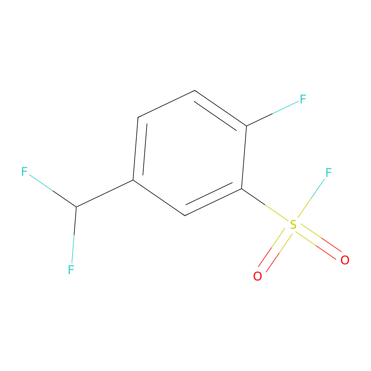 5-(Difluoromethyl)-2-fluorobenzene-1-sulfonyl fluoride molecular structure, CAS 2648941-36-8