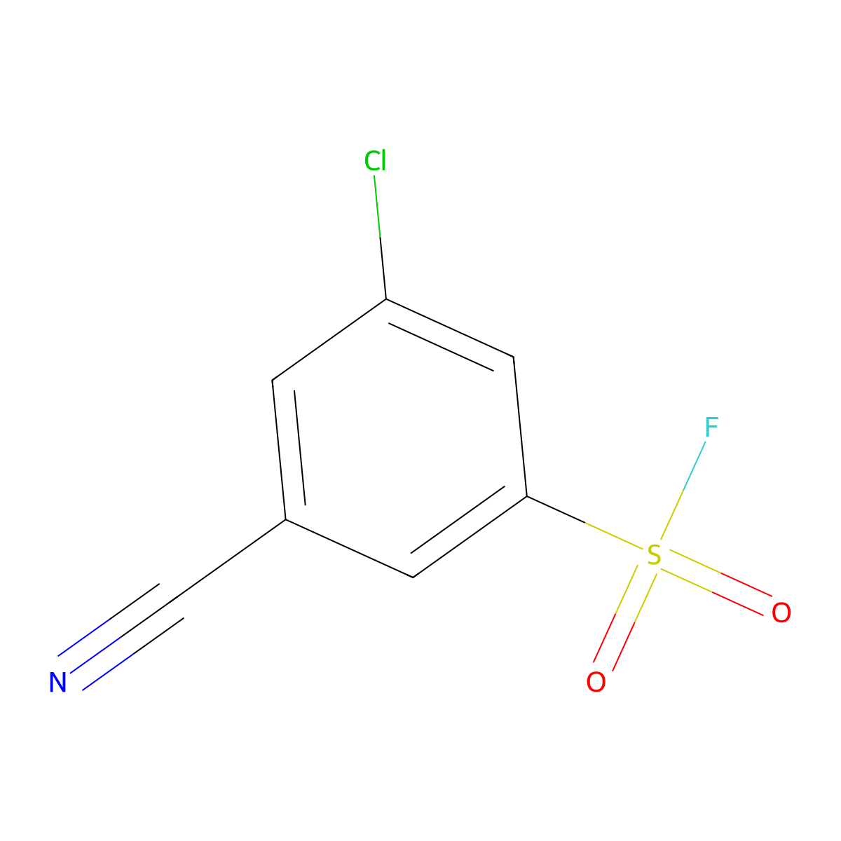 3-Chloro-5-cyanobenzene-1-sulfonyl fluoride molecular structure, CAS 2648941-37-9