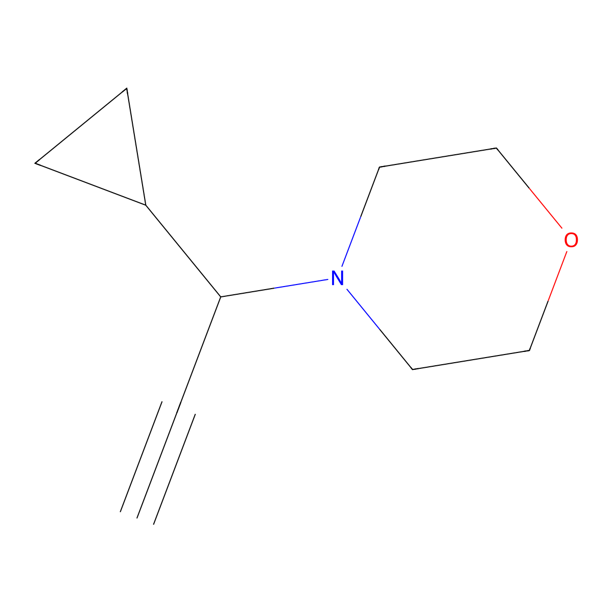 4-(1-Cyclopropylprop-2-yn-1-yl)morpholine molecular structure, CAS 2648941-42-6