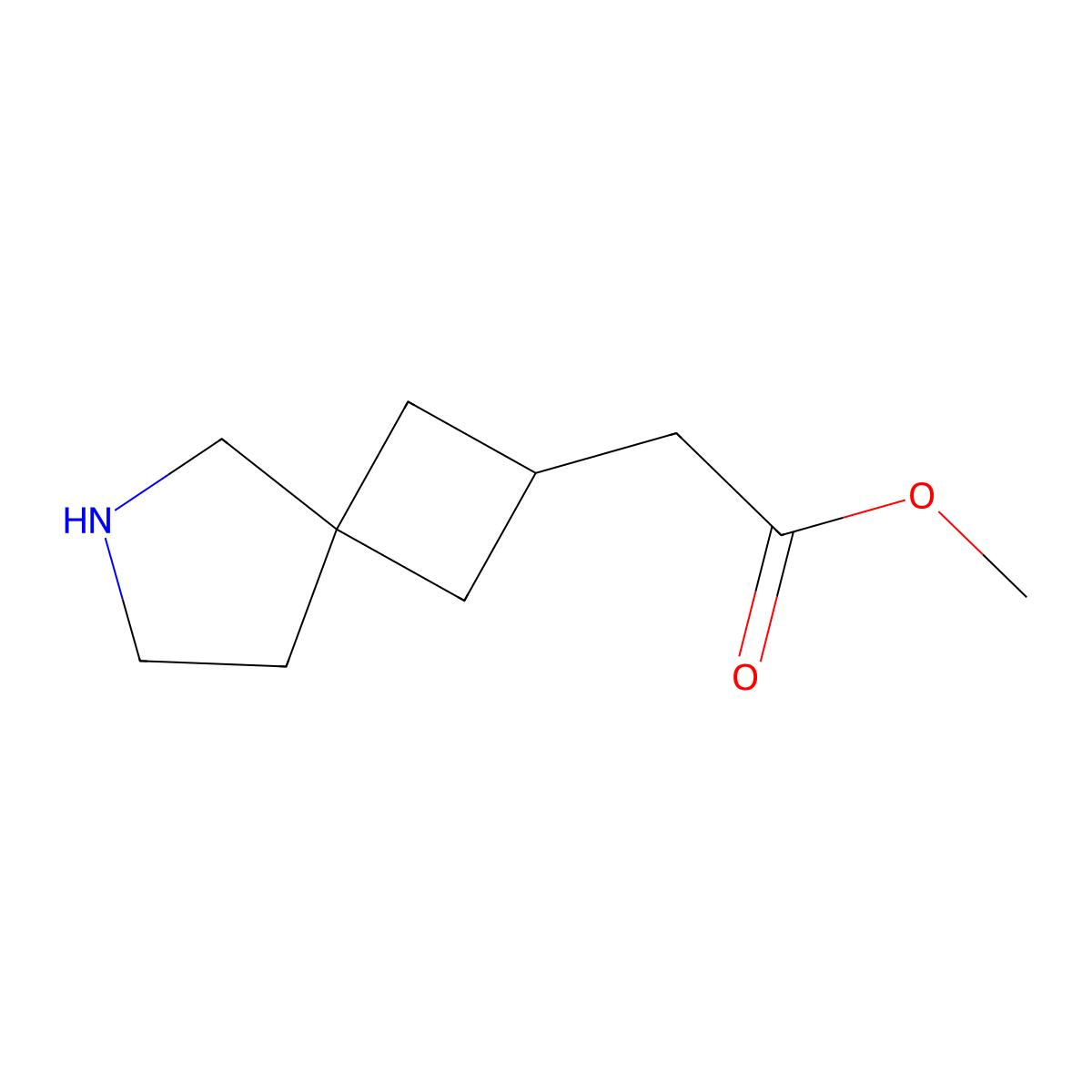 Methyl 2-{6-azaspiro[3.4]octan-2-yl}acetate molecular structure, CAS 2648941-44-8