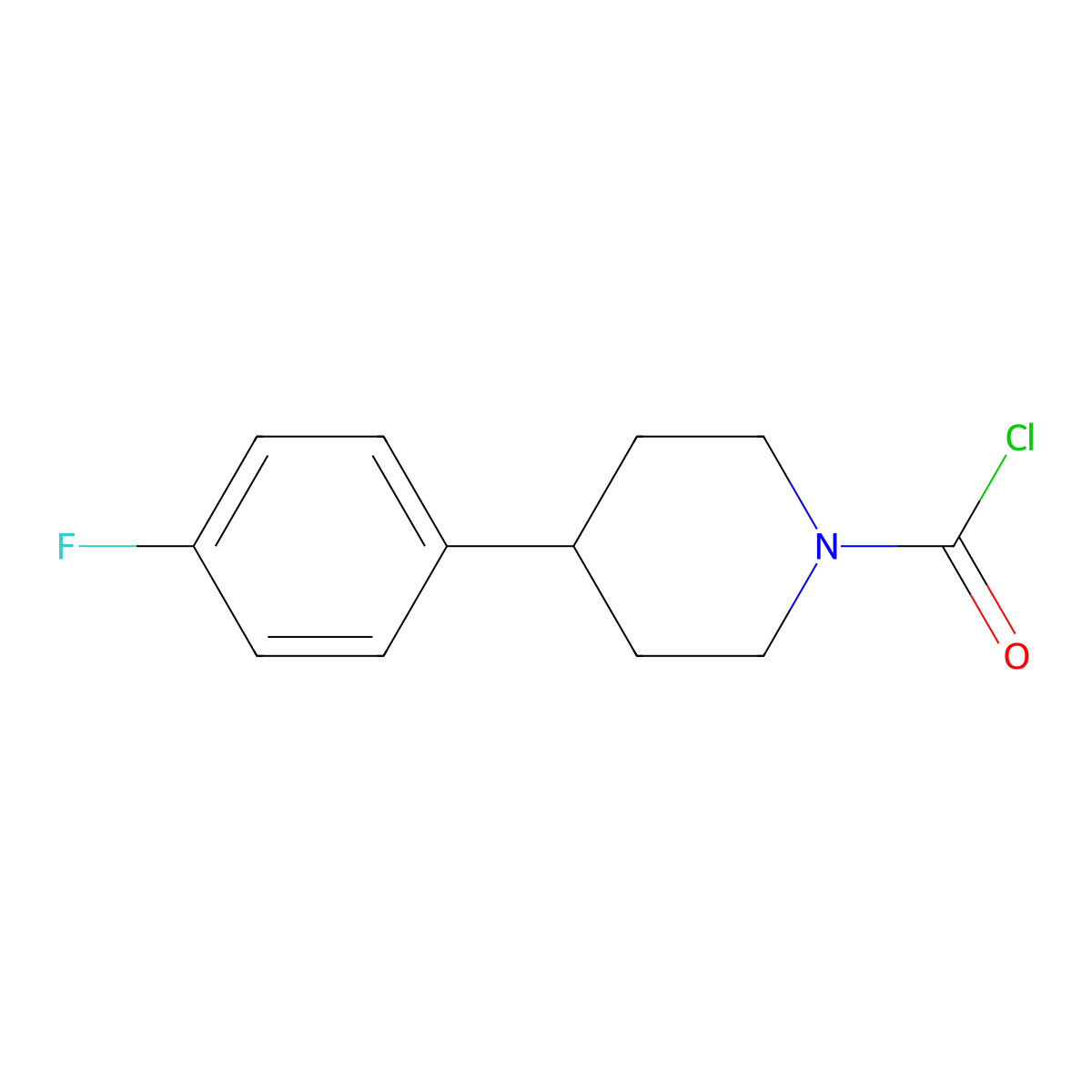 4-(4-Fluorophenyl)piperidine-1-carbonyl chloride molecular structure, CAS 2648941-47-1