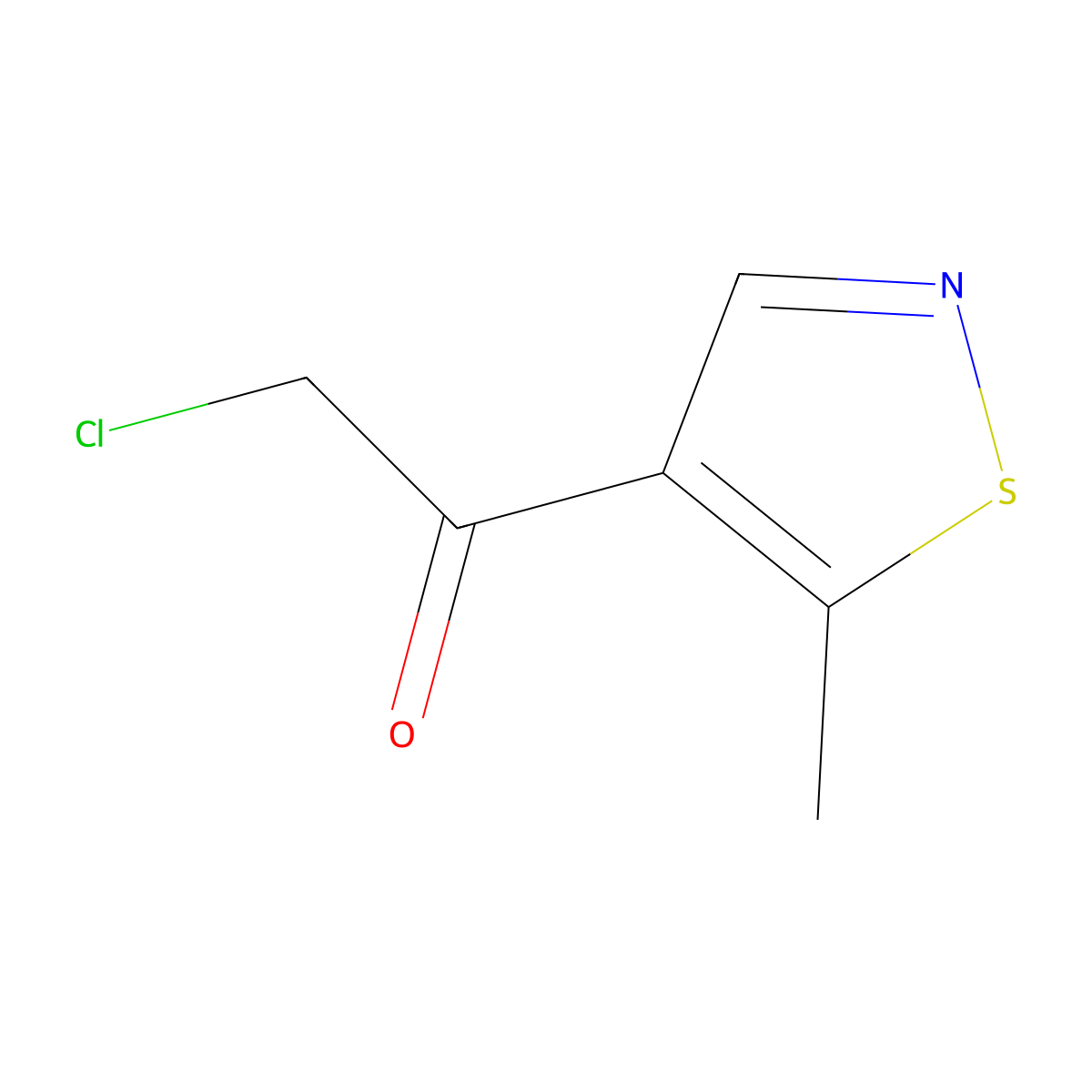 2-Chloro-1-(5-methyl-1,2-thiazol-4-yl)ethan-1-one molecular structure, CAS 2648941-49-3