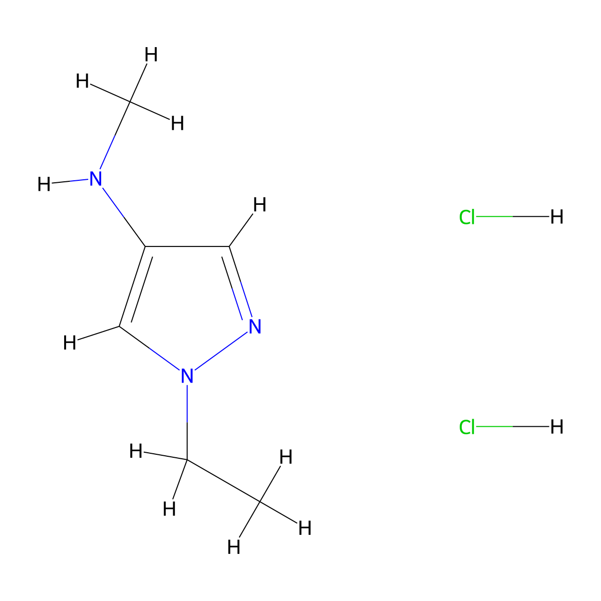 1-ethyl-N-methyl-1H-pyrazol-4-amine dihydrochloride molecular structure, CAS 2648941-52-8