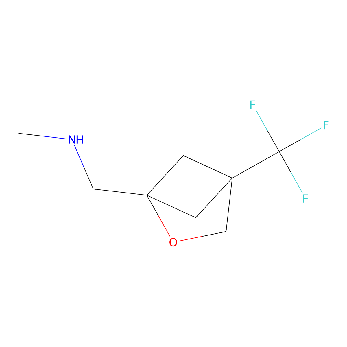 Methyl({[4-(trifluoromethyl)-2-oxabicyclo[2.1.1]hexan-1-yl]methyl})amine molecular structure, CAS 2648941-53-9