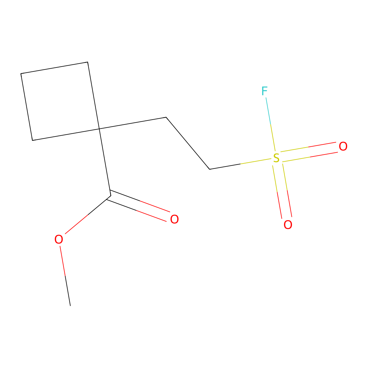 Methyl 1-[2-(fluorosulfonyl)ethyl]cyclobutane-1-carboxylate molecular structure, CAS 2648941-57-3