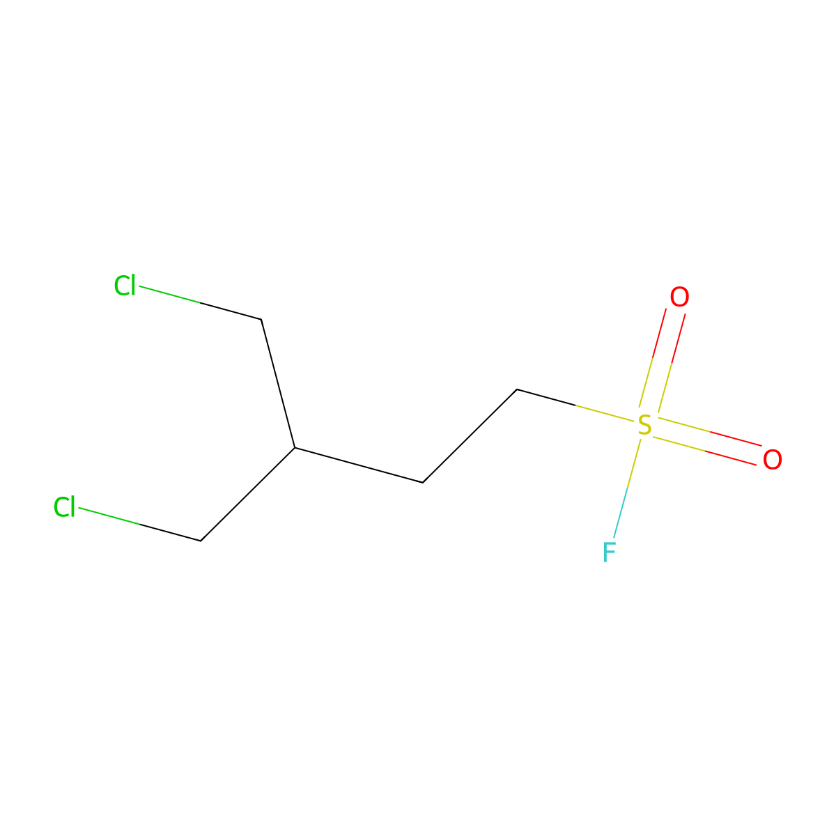 4-Chloro-3-(chloromethyl)butane-1-sulfonyl fluoride molecular structure, CAS 2648941-63-1