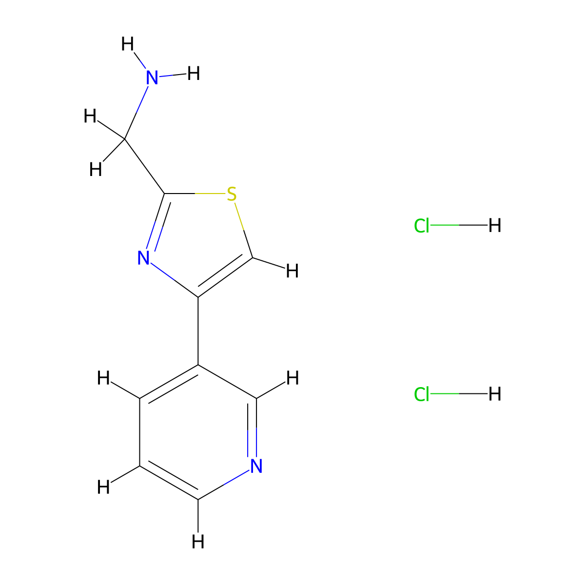 1-[4-(Pyridin-3-yl)-1,3-thiazol-2-yl]methanamine dihydrochloride molecular structure, CAS 2648941-65-3