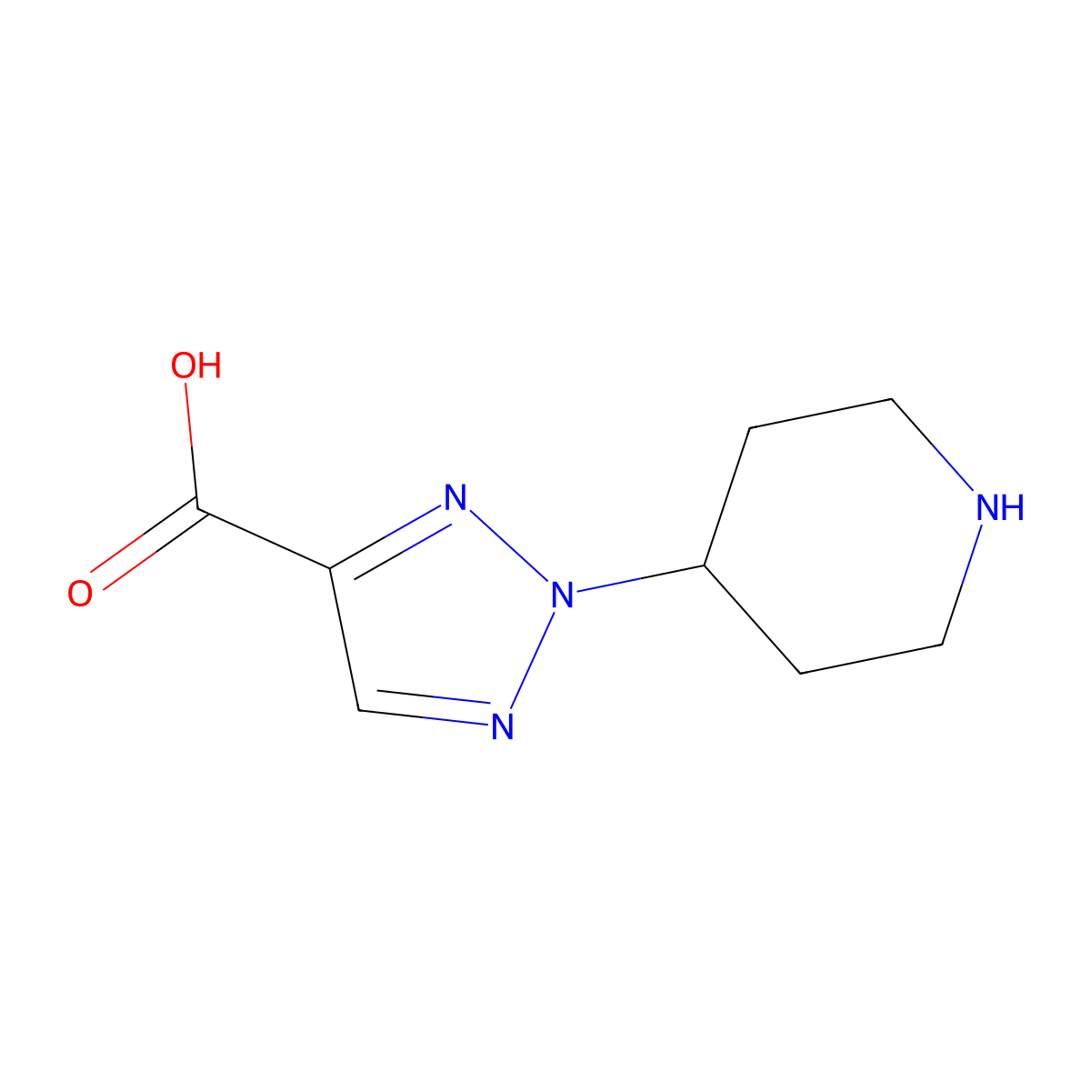 2-(piperidin-4-yl)-2H-1,2,3-triazole-4-carboxylic acid molecular structure, CAS 2648941-69-7