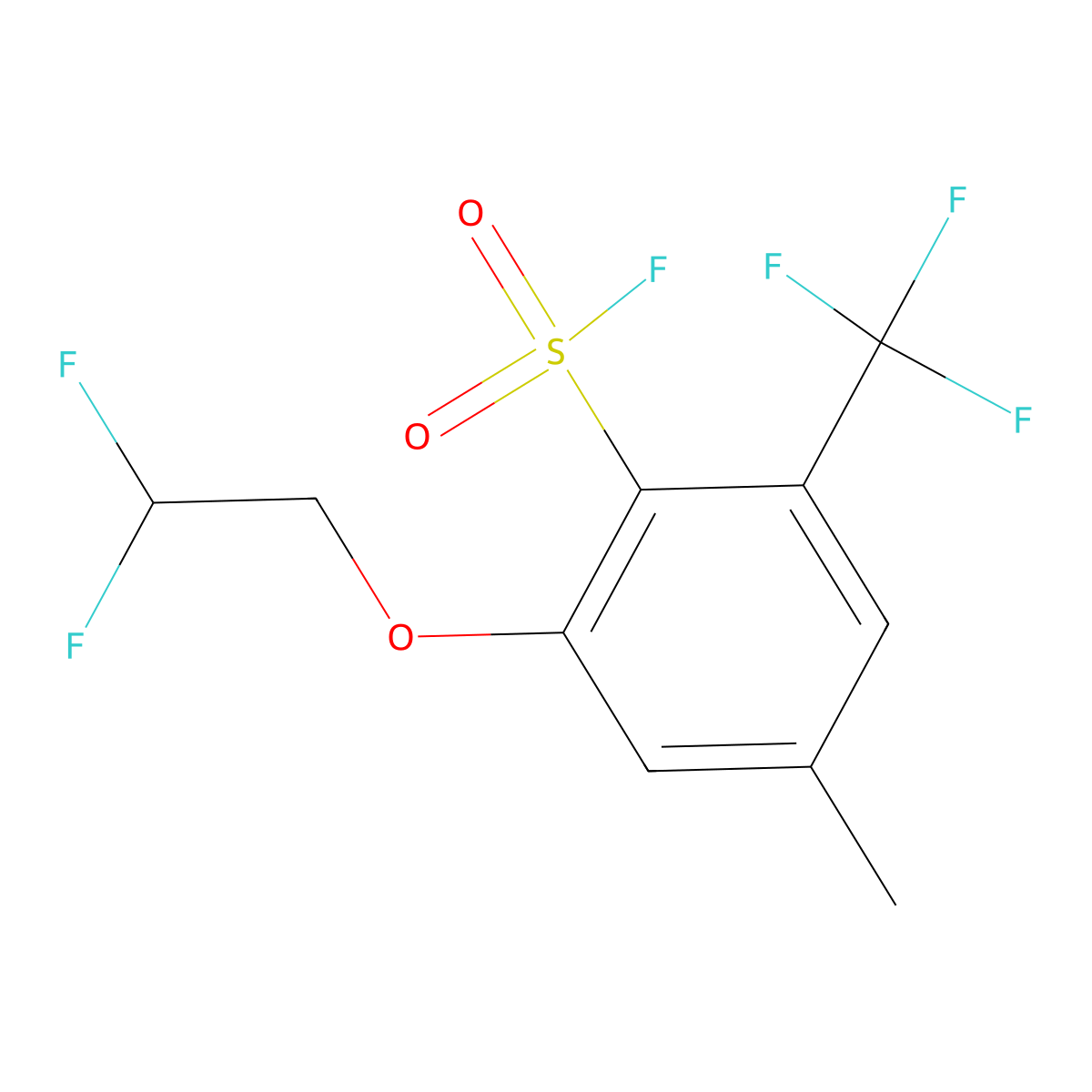 2-(2,2-Difluoroethoxy)-4-methyl-6-(trifluoromethyl)benzene-1-sulfonyl fluoride molecular structure, CAS 2648941-73-3
