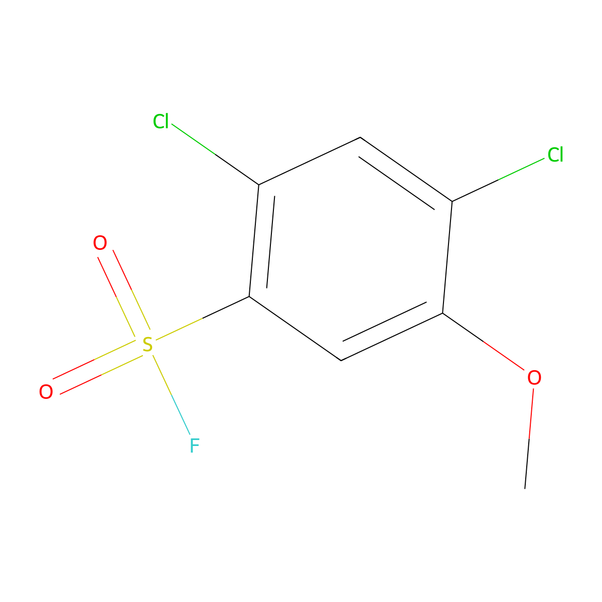 2,4-Dichloro-5-methoxybenzene-1-sulfonyl fluoride molecular structure, CAS 2648941-75-5