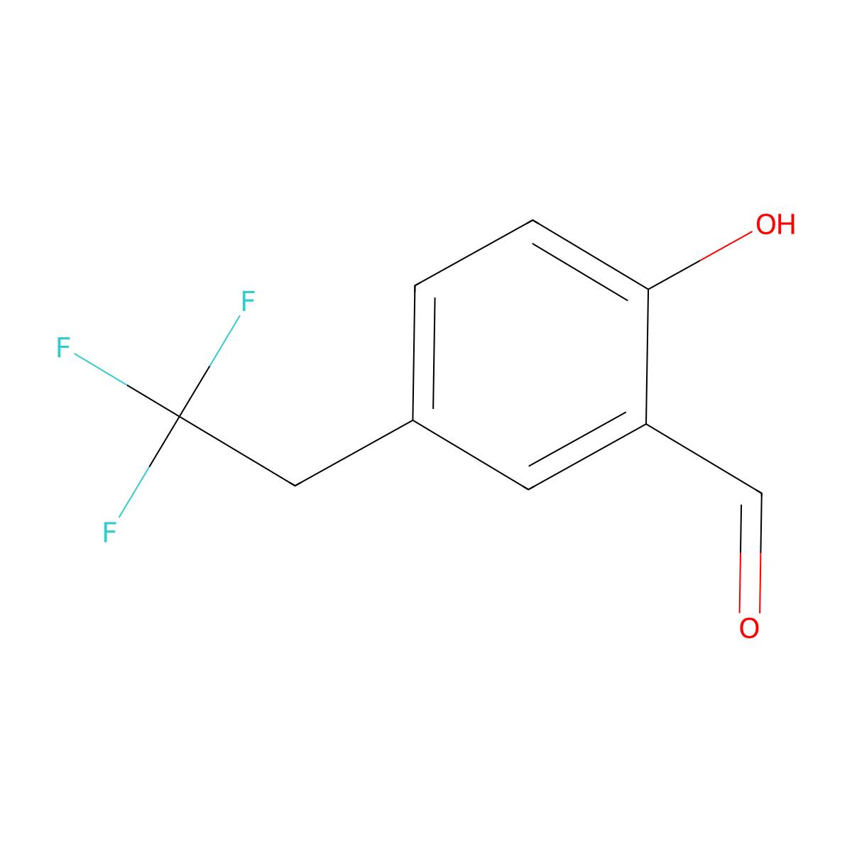 2-Hydroxy-5-(2,2,2-trifluoroethyl)benzaldehyde molecular structure, CAS 2648941-79-9
