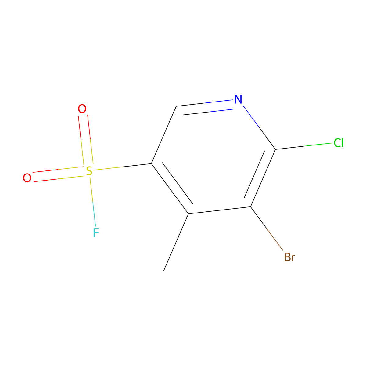 5-Bromo-6-chloro-4-methylpyridine-3-sulfonyl fluoride molecular structure, CAS 2648941-82-4