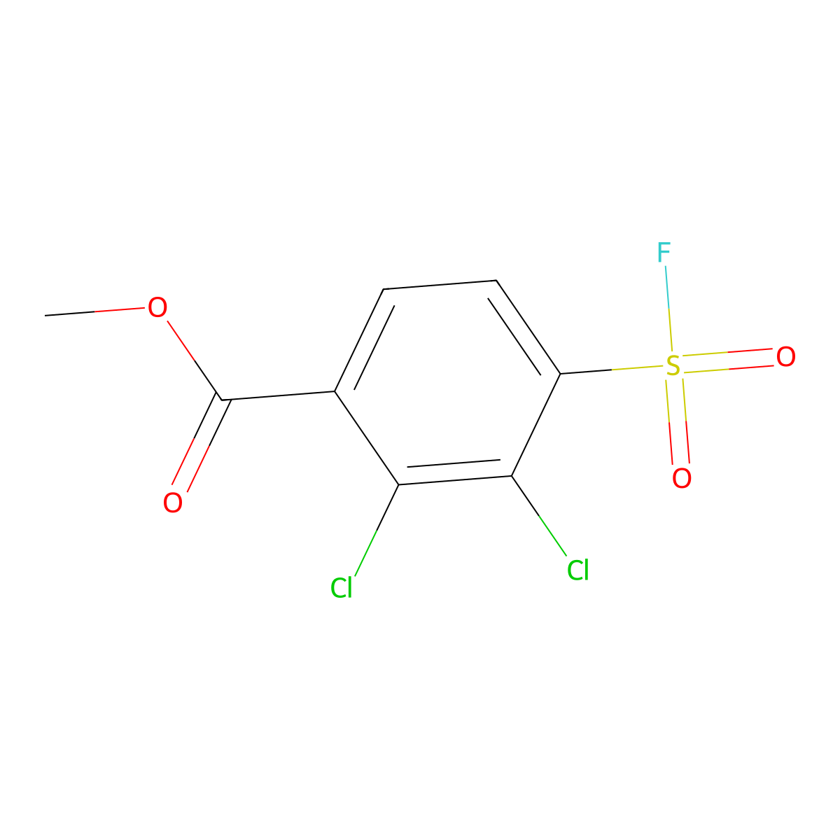 Methyl 2,3-dichloro-4-(fluorosulfonyl)benzoate molecular structure, CAS 2648941-85-7
