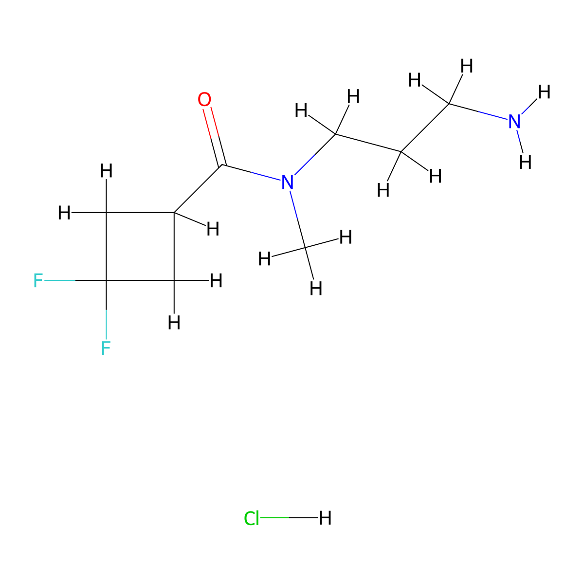 N-(3-aminopropyl)-3,3-difluoro-N-methylcyclobutane-1-carboxamide hydrochloride molecular structure, CAS 2648941-86-8