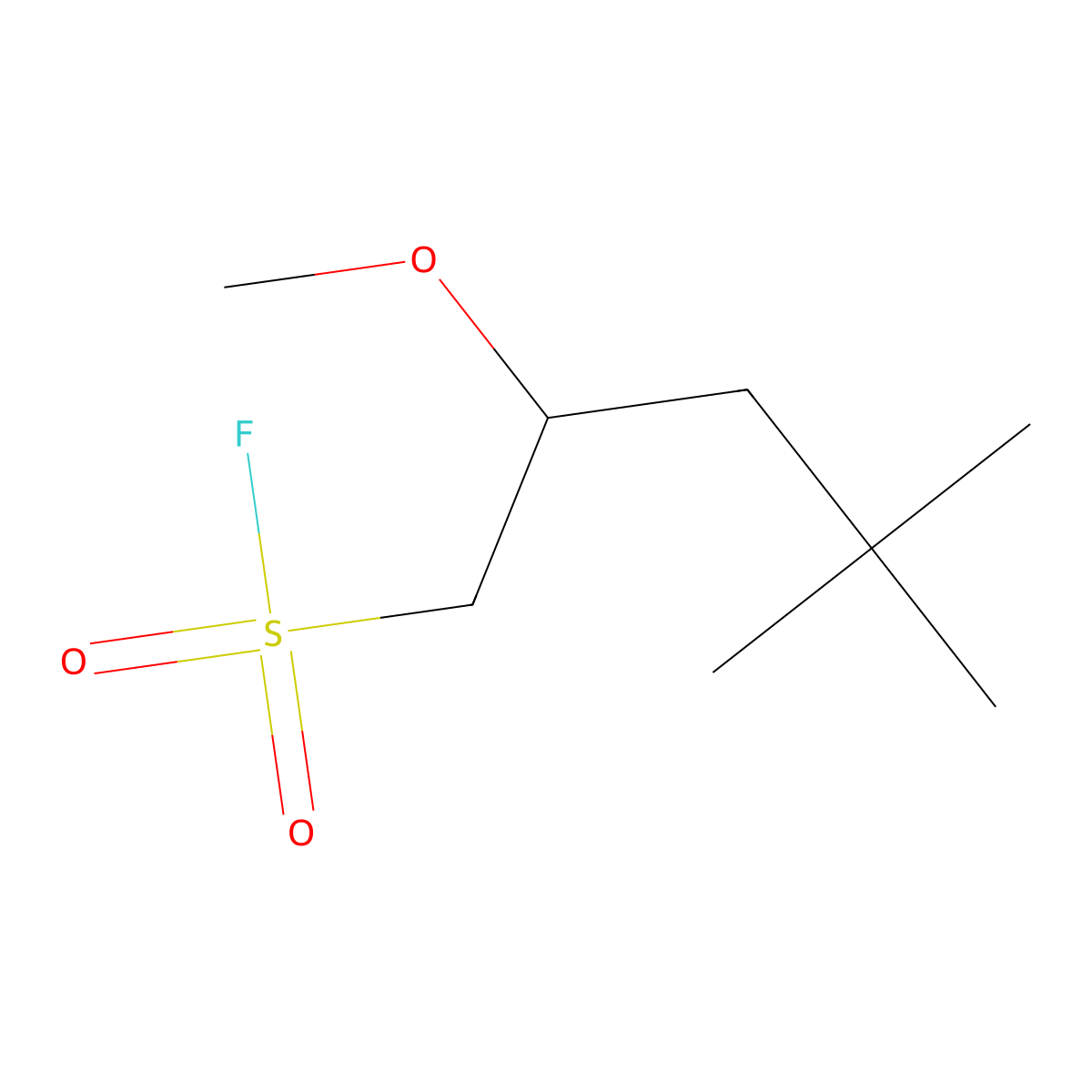 2-Methoxy-4,4-dimethylpentane-1-sulfonyl fluoride molecular structure, CAS 2648941-91-5