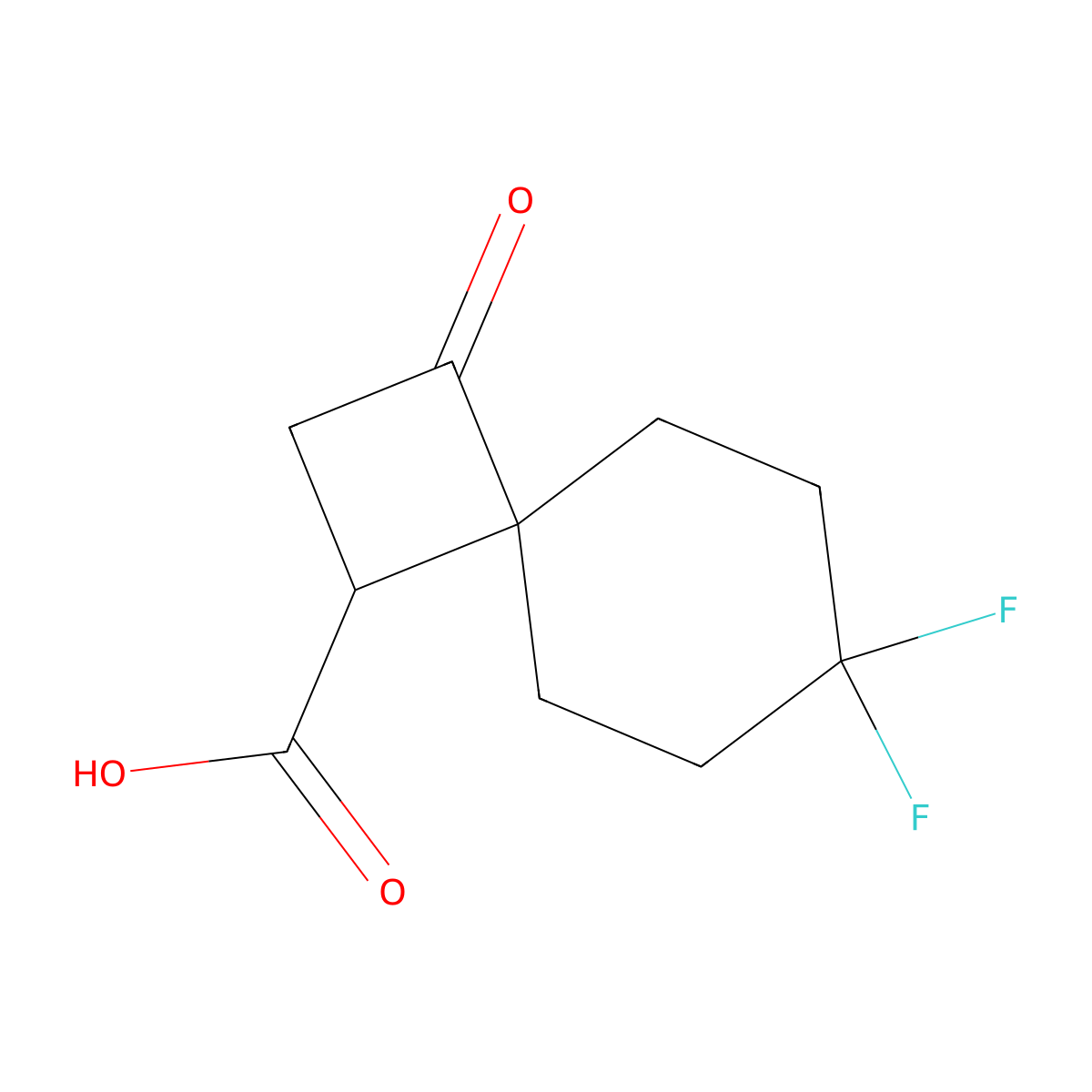 7,7-Difluoro-3-oxospiro[3.5]nonane-1-carboxylic acid molecular structure, CAS 2648941-92-6