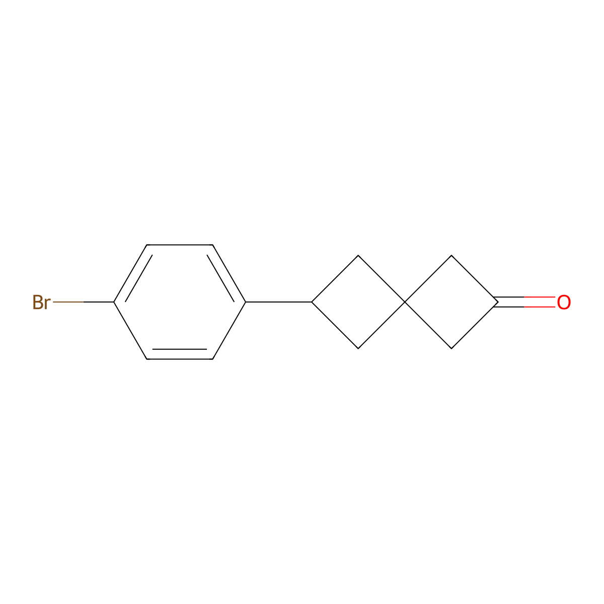 6-(4-Bromophenyl)spiro[3.3]heptan-2-one molecular structure, CAS 2648941-96-0