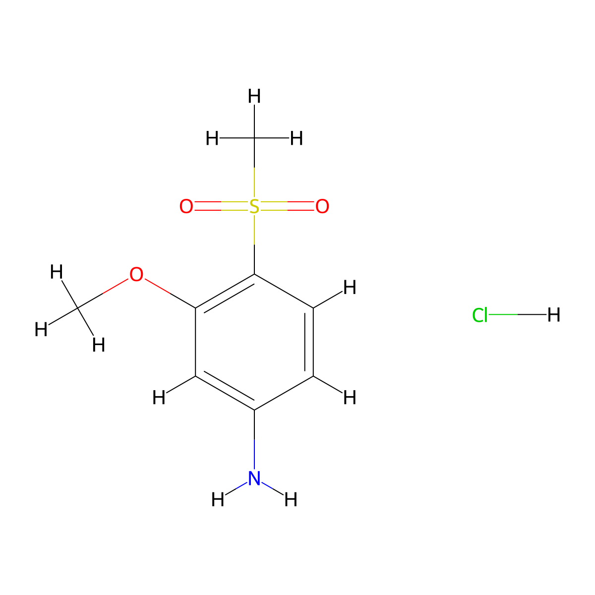 4-Methanesulfonyl-3-methoxyaniline hydrochloride molecular structure, CAS 2648942-02-1