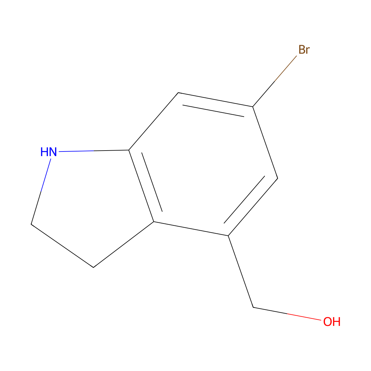 (6-bromo-2,3-dihydro-1H-indol-4-yl)methanol molecular structure, CAS 2648942-18-9