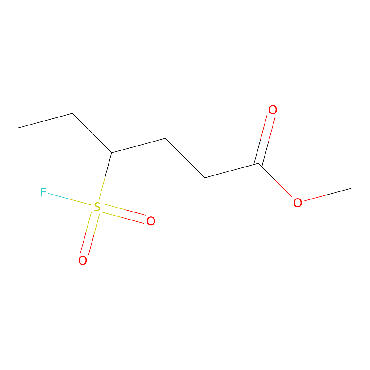 Methyl 4-(fluorosulfonyl)hexanoate molecular structure, CAS 2648942-19-0