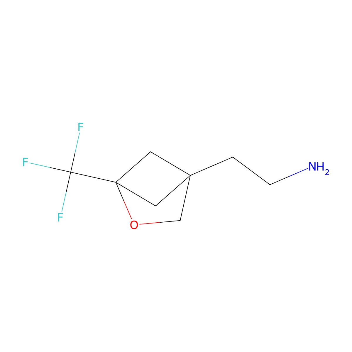 2-[1-(Trifluoromethyl)-2-oxabicyclo[2.1.1]hexan-4-yl]ethan-1-amine molecular structure, CAS 2648944-81-2