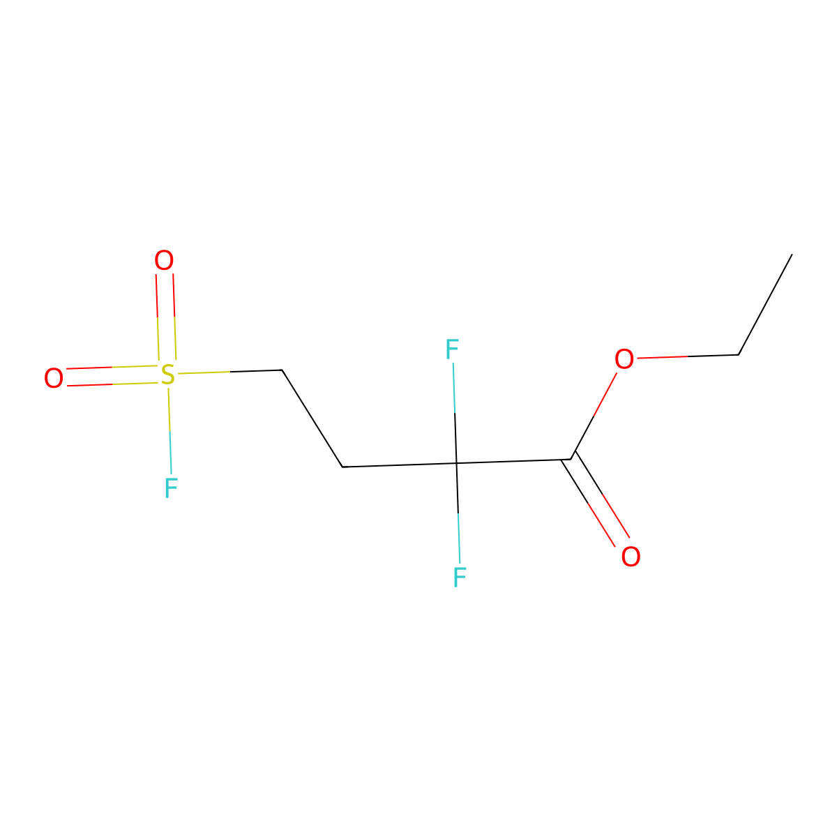 Ethyl 2,2-difluoro-4-sulfobutanoate molecular structure, CAS 2648944-92-5