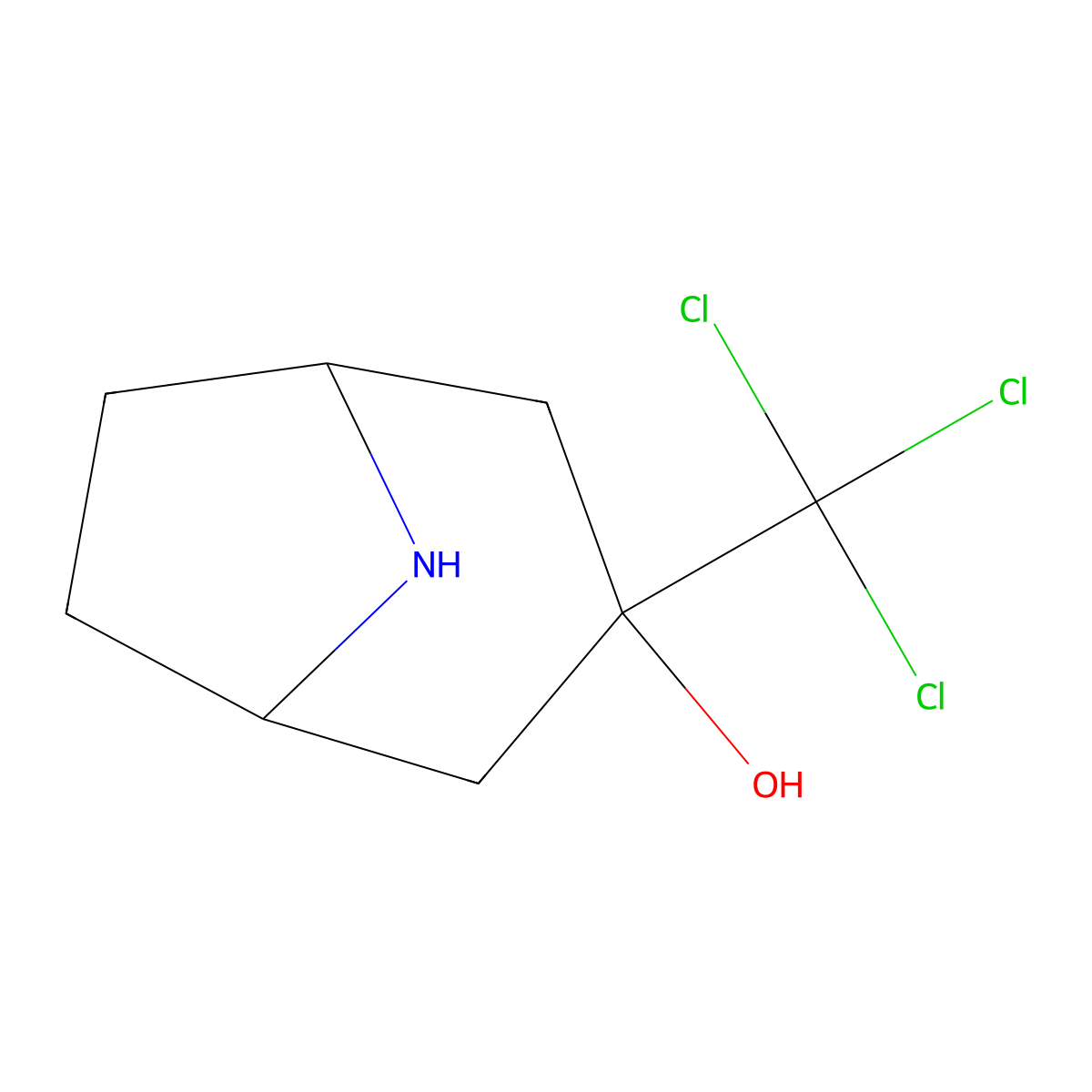3-(Trichloromethyl)-8-azabicyclo[3.2.1]octan-3-ol molecular structure, CAS 2648944-98-1