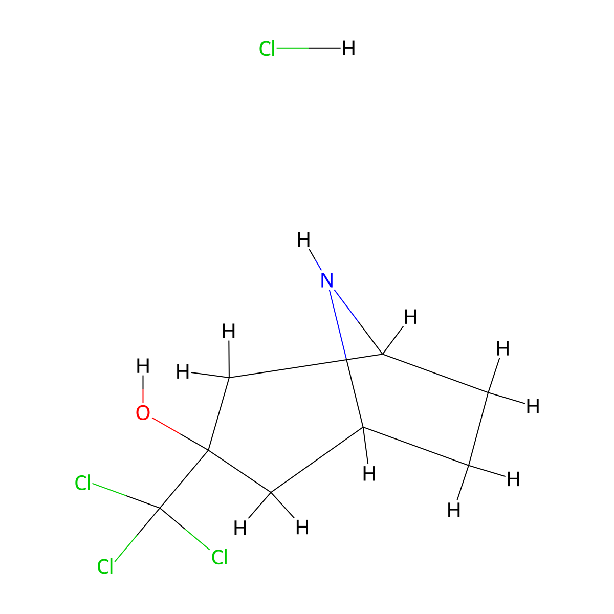 3-(Trichloromethyl)-8-azabicyclo[3.2.1]octan-3-ol hydrochloride molecular structure, CAS 2648944-99-2