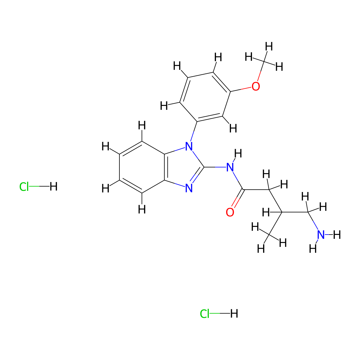 4-amino-N-[1-(3-methoxyphenyl)-1H-1,3-benzodiazol-2-yl]-3-methylbutanamidedihydrochloride molecular structure, CAS 2648945-06-4