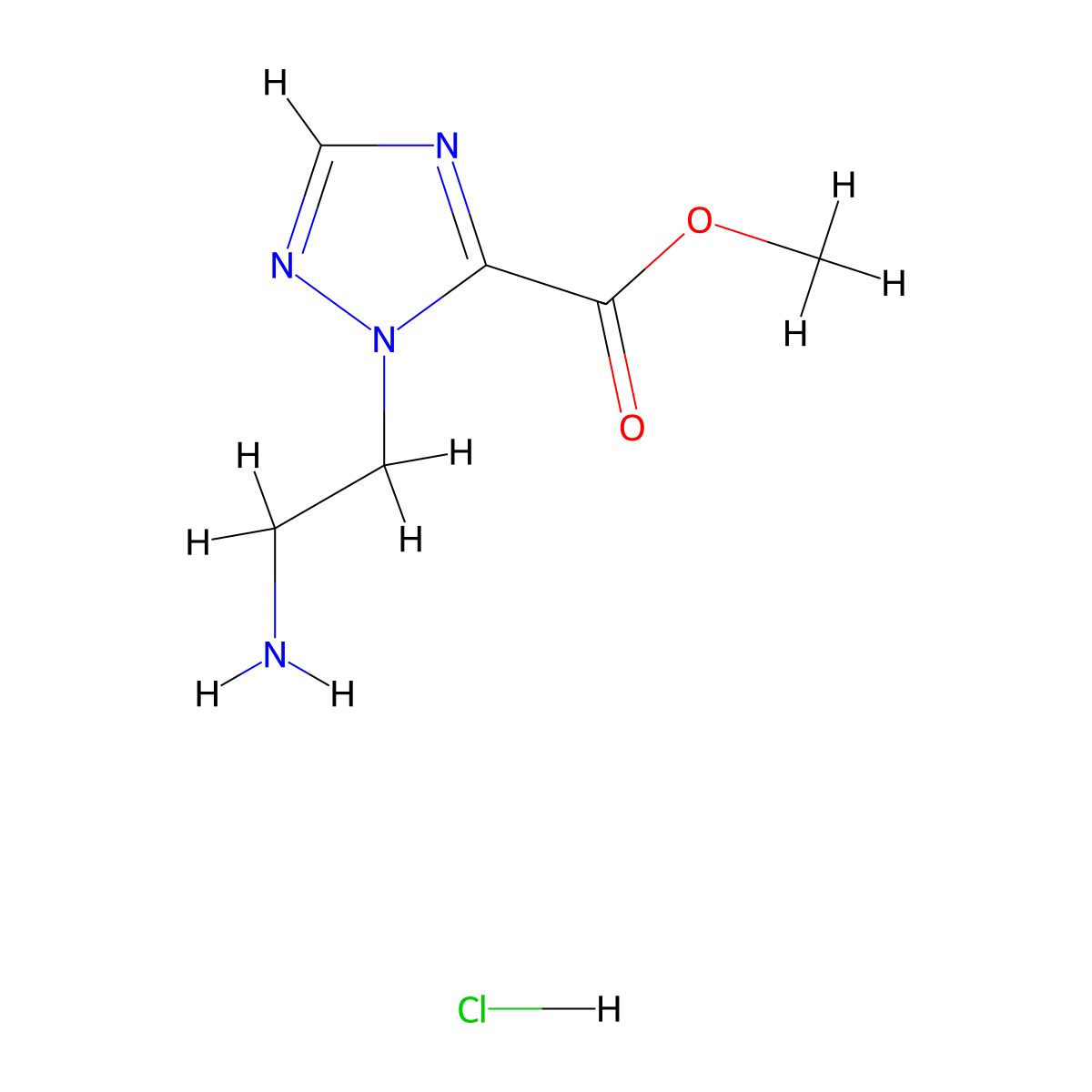 methyl1-(2-aminoethyl)-1H-1,2,4-triazole-5-carboxylatehydrochloride molecular structure, CAS 2648945-11-1