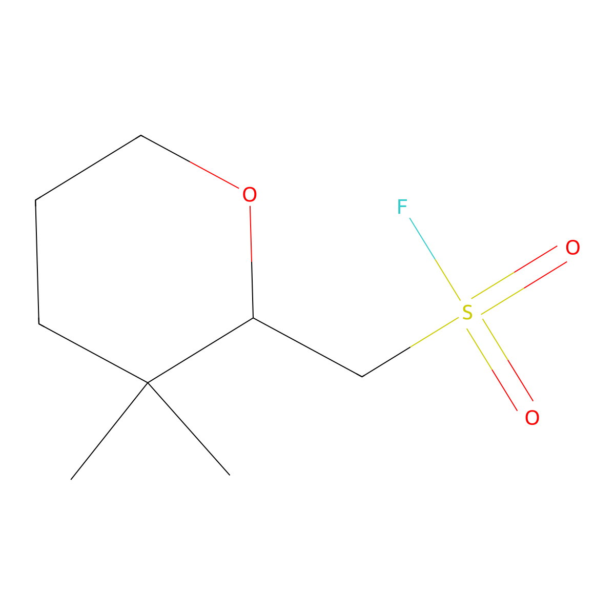 (3,3-Dimethyloxan-2-yl)methanesulfonyl fluoride molecular structure, CAS 2648945-12-2