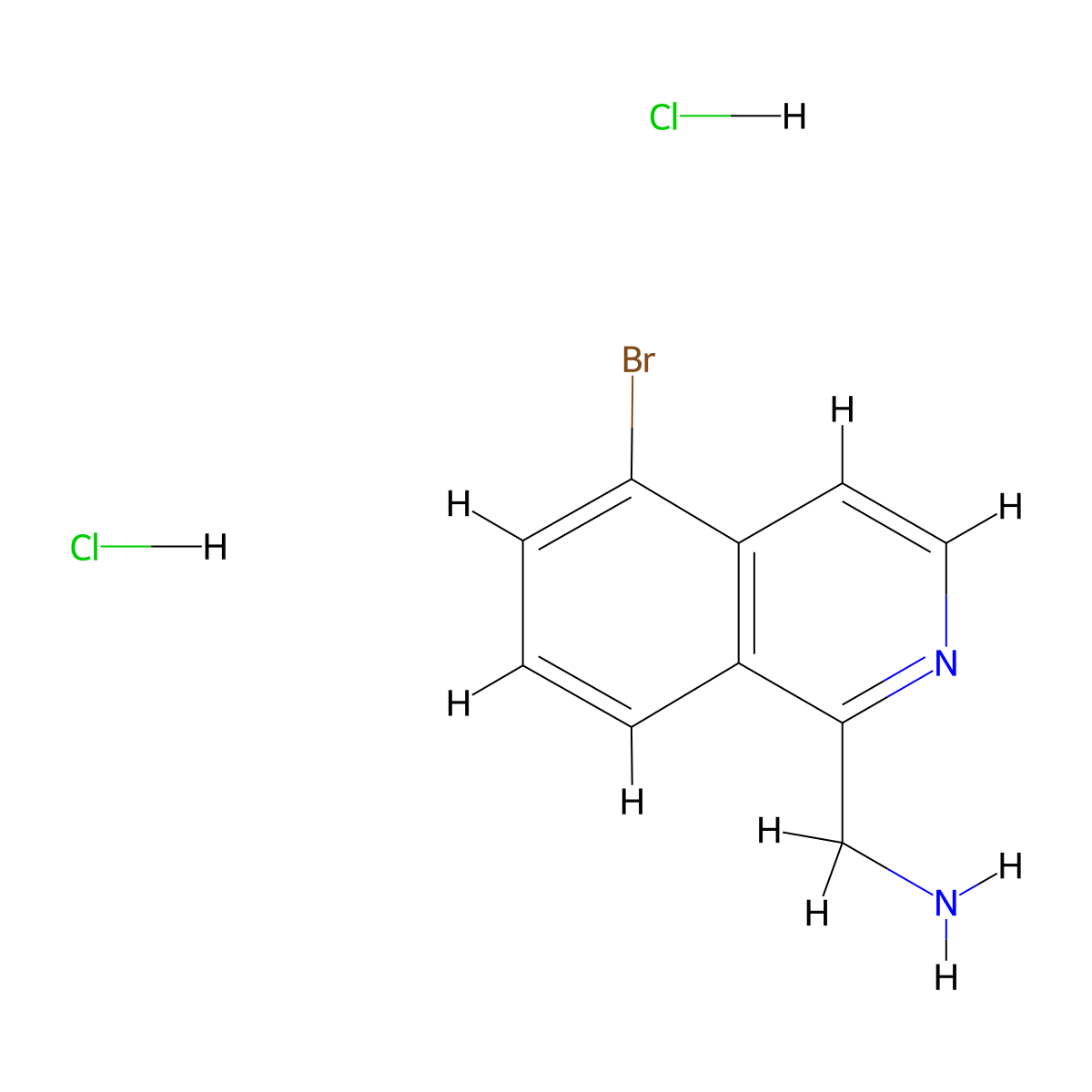 1-(5-Bromoisoquinolin-1-yl)methanamine dihydrochloride molecular structure, CAS 2648945-14-4