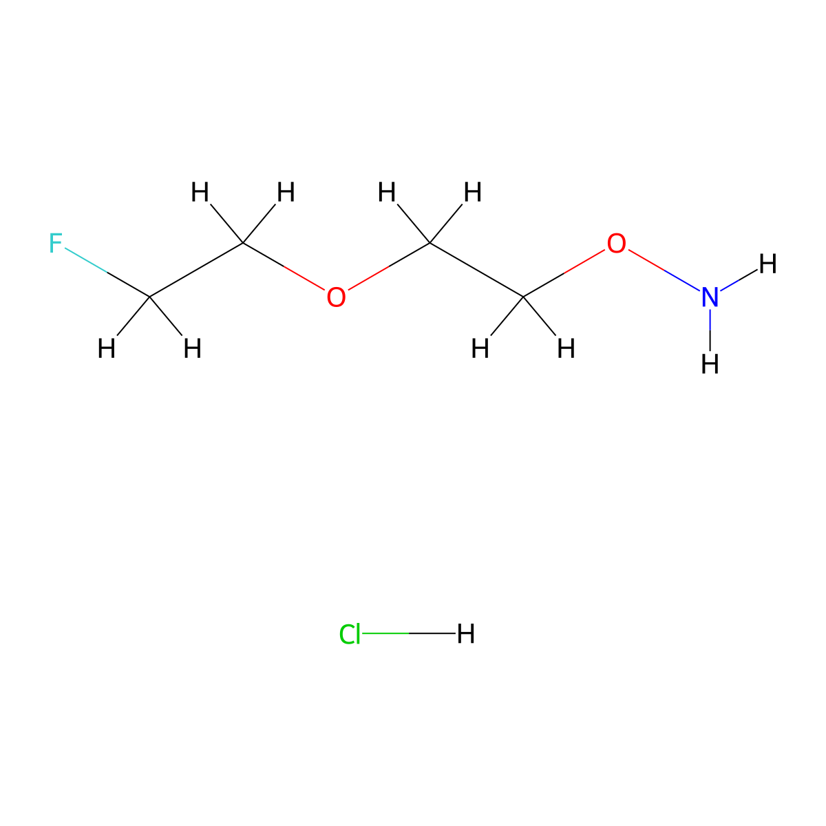 O-[2-(2-fluoroethoxy)ethyl]hydroxylamine hydrochloride molecular structure, CAS 2648945-22-4