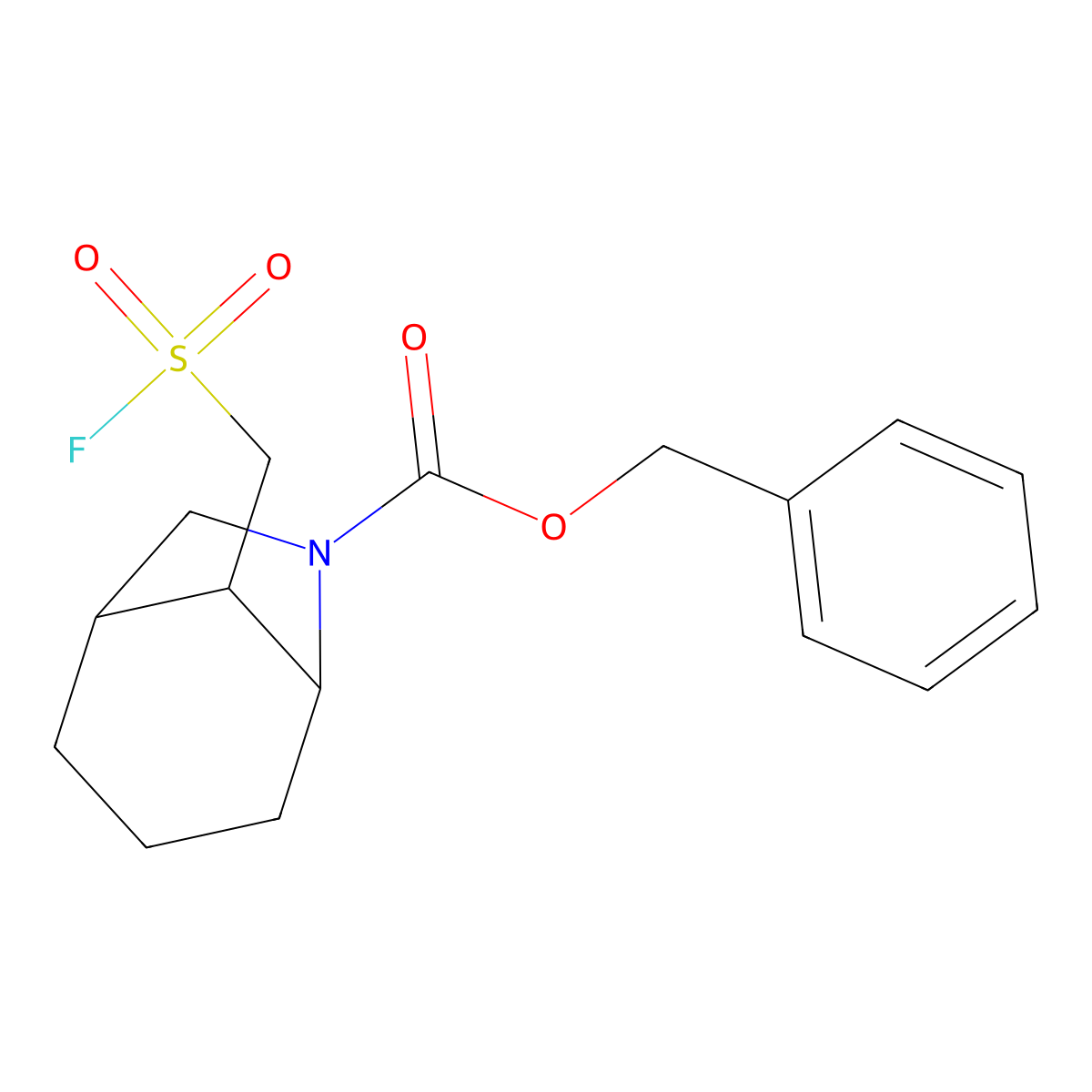 Benzyl 8-[(fluorosulfonyl)methyl]-6-azabicyclo[3.2.1]octane-6-carboxylate molecular structure, CAS 2648945-25-7