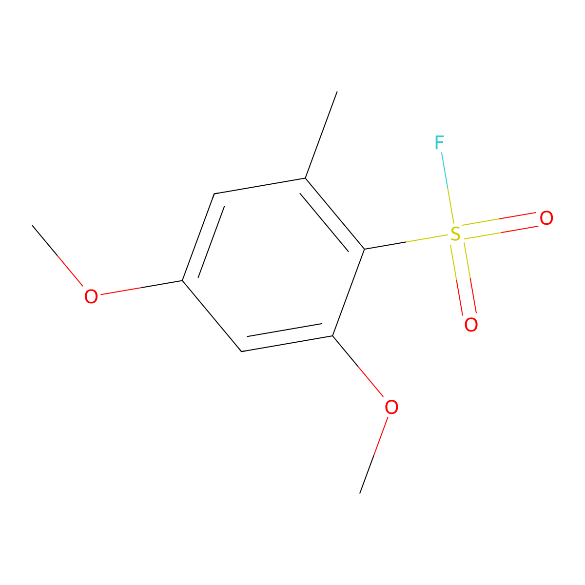 2,4-Dimethoxy-6-methylbenzene-1-sulfonyl fluoride molecular structure, CAS 2648945-28-0