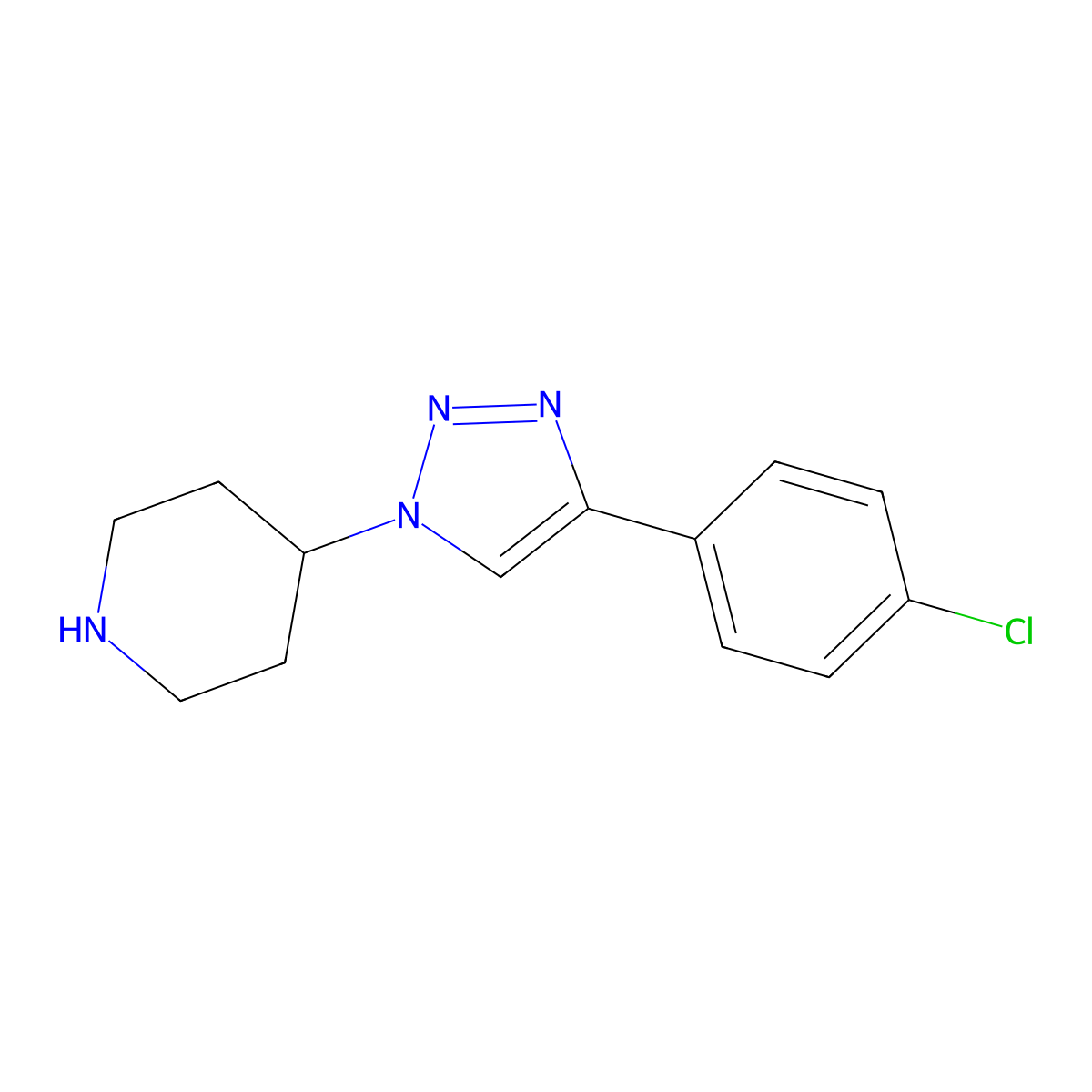 4-[4-(4-chlorophenyl)-1H-1,2,3-triazol-1-yl]piperidine molecular structure, CAS 2648945-29-1