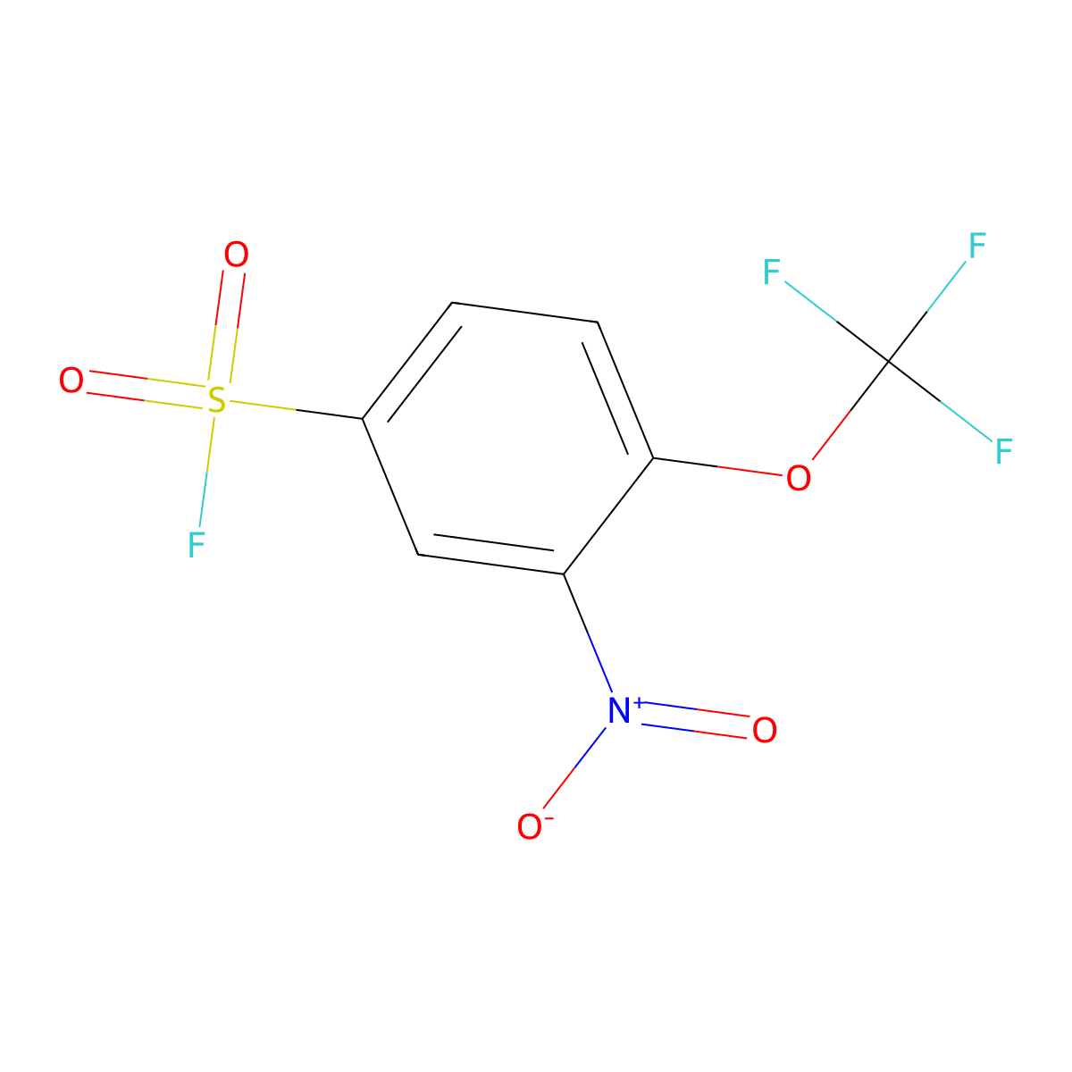 3-Nitro-4-(trifluoromethoxy)benzene-1-sulfonyl fluoride molecular structure, CAS 2648945-39-3