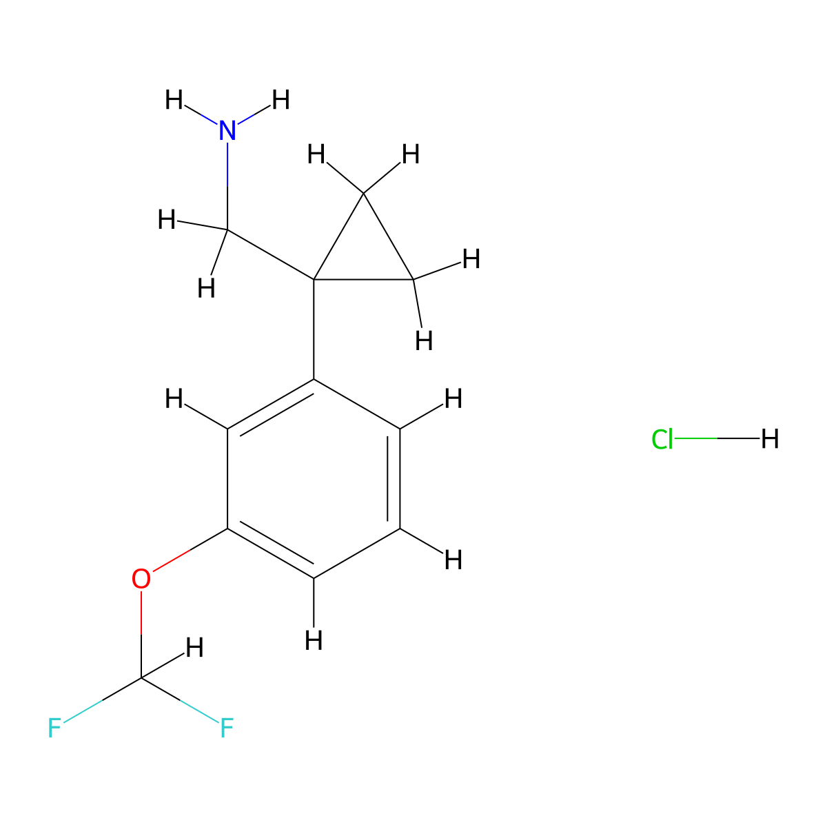 1-(1-(3-(Difluoromethoxy)phenyl)cyclopropyl)methanamine hydrochloride molecular structure, CAS 2648945-40-6