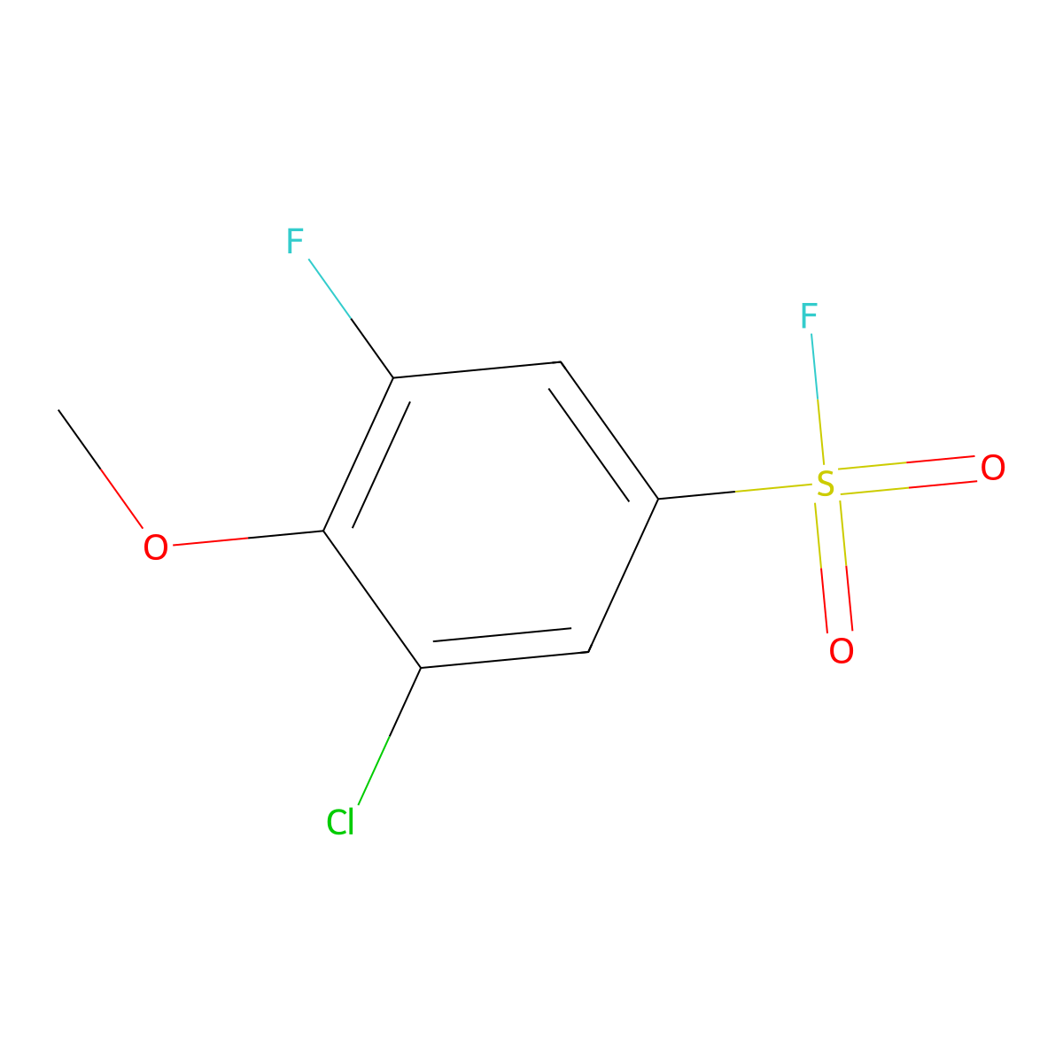 3-Chloro-5-fluoro-4-methoxybenzene-1-sulfonyl fluoride molecular structure, CAS 2648945-41-7