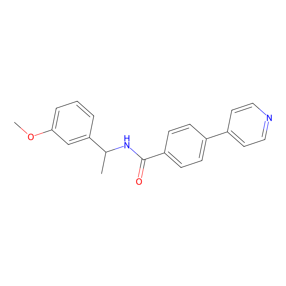 N-[1-(3-methoxyphenyl)ethyl]-4-(pyridin-4-yl)benzamide molecular structure, CAS 2648945-45-1