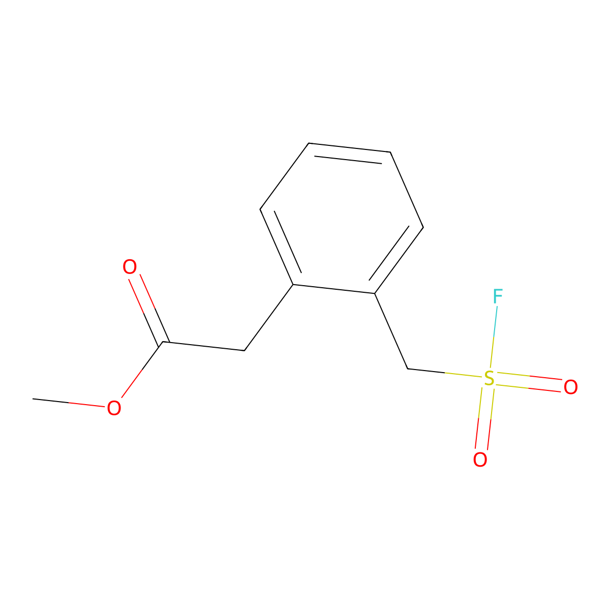 Methyl 2-{2-[(fluorosulfonyl)methyl]phenyl}acetate molecular structure, CAS 2648945-57-5