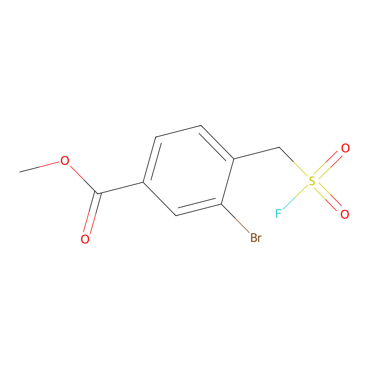 Methyl 3-bromo-4-[(fluorosulfonyl)methyl]benzoate molecular structure, CAS 2648945-58-6